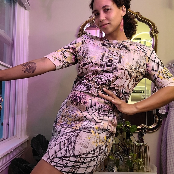 Art Deco Matching Coordinated Crop Top Skirt Set - Aeon - Picture 6 of 11